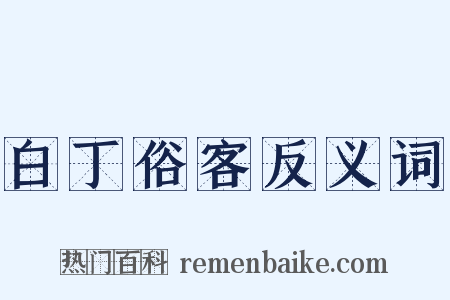 白丁俗客反义词是什么意思的图片